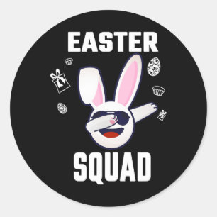 Pegatina Redonda Easter Squad Familiar coincidiendo con Easter Day