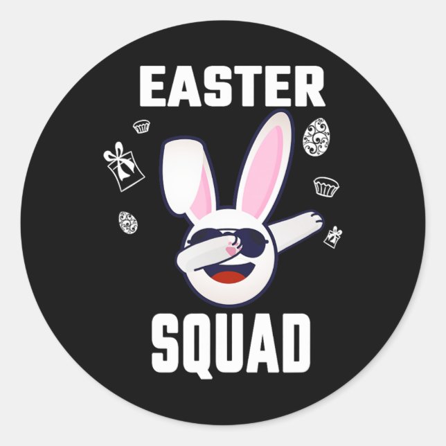 Pegatina Redonda Easter Squad Familiar coincidiendo con Easter Day  (Anverso)