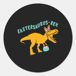Pegatina Redonda Eastersaurus Regalo de Dinosaurio de Pascua para A