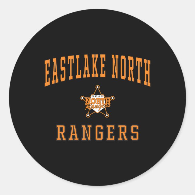 Pegatina Redonda Eastlake North High School Rangers C1 (Anverso)