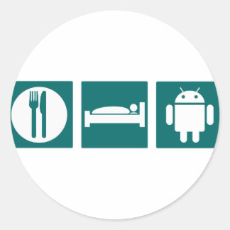 Pegatina Redonda Eat Sleep Android