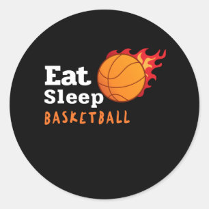 Pegatina Redonda Eat Sleep Basketball