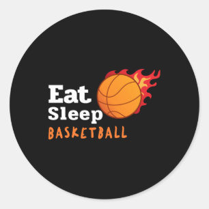 Pegatina Redonda Eat Sleep Basketball