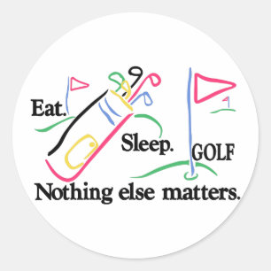 Pegatina Redonda Eat Sleep Golf