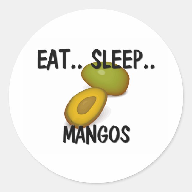 Pegatina Redonda Eat Sleep MANGOS (Anverso)