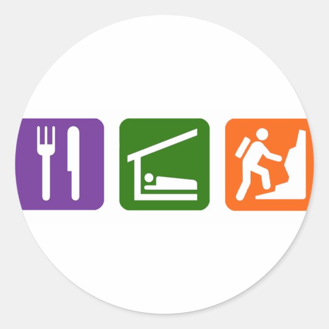 Pegatina Redonda Eat Sleep Rock Climbing 2 (Anverso)