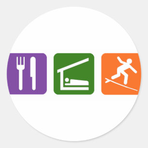 Pegatina Redonda Eat Sleep Surfing