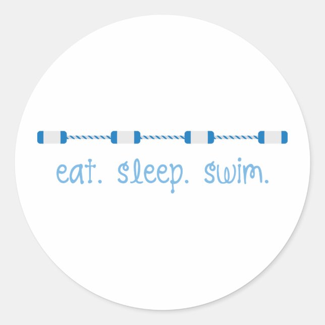 Pegatina Redonda Eat Sleep Swim (Anverso)