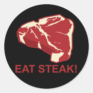 Pegatina Redonda Eat STeak