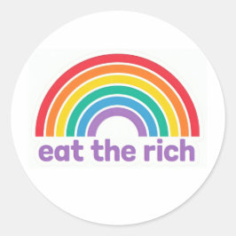 Pegatina Redonda Eat The Rich Rainbow Retro stickers