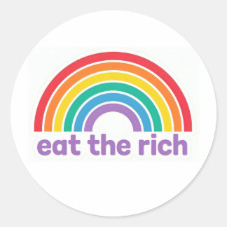 Pegatina Redonda Eat The Rich Rainbow Retro stickers