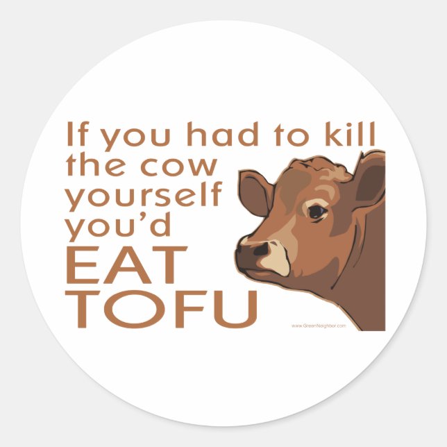 Pegatina Redonda Eat Tofu (Anverso)