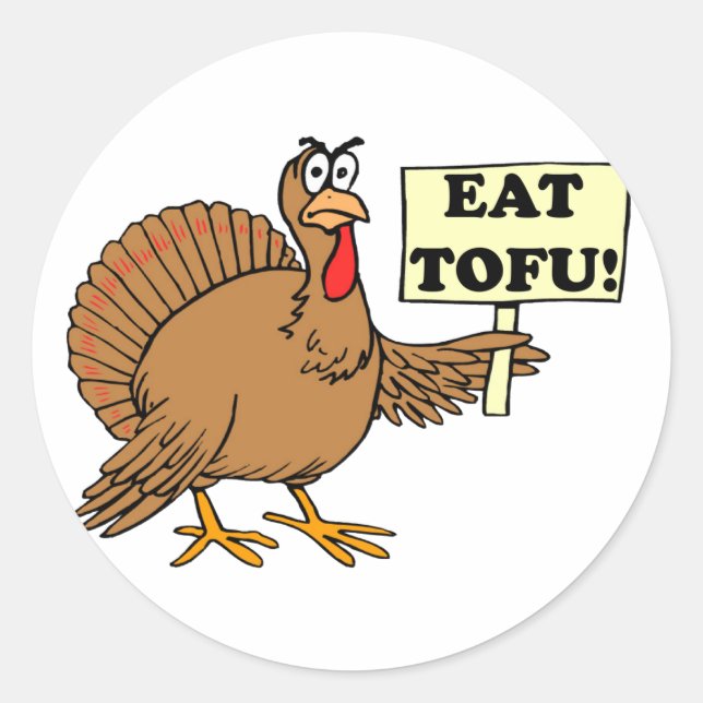 Pegatina Redonda Eat Tofu (Anverso)