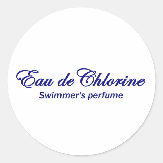 Pegatina Redonda Eau de Chlorine (Anverso)