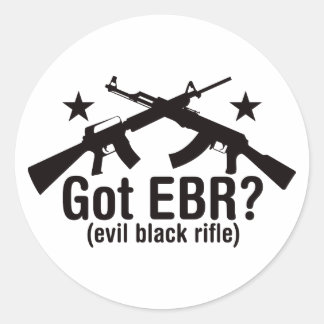 Pegatina Redonda ¿EBR conseguido? AR15 y AK47