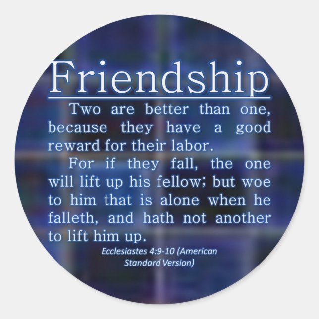 Pegatina Redonda Ecclesiastes 4:9-10 (Anverso)