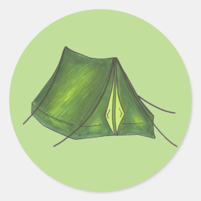 Pegatina Redonda Echa una carpa Campamento de Verano Camping Sender (Anverso)