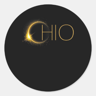 Pegatina Redonda Eclipse 2024 Eclipse Solar Eclipse Total Ohio
