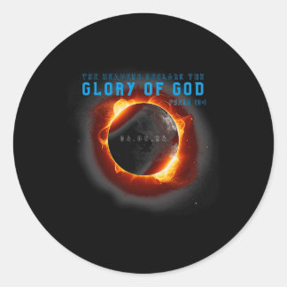 Pegatina Redonda Eclipse 2024 Gloria Cristiana De Dios Salmo 19 Hea