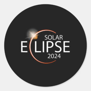 Pegatina Redonda Eclipse 2024 Shirt Fiesta total de eclipse solar