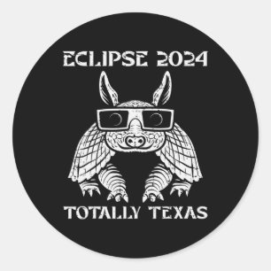 Pegatina Redonda Eclipse 2024 Total Texas Armadillo Men Ki