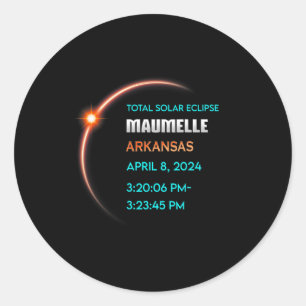 Pegatina Redonda Eclipse Maumelle Arkansas Eclipse Solar Total 2024