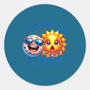 Pegatina Redonda Eclipse Sol se quedó sin luna Solar