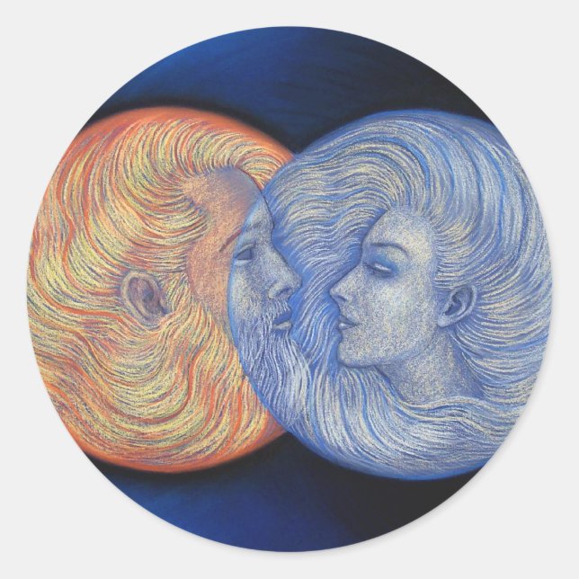 Pegatina Redonda Eclipse solar (Anverso)