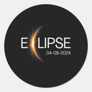 Pegatina Redonda Eclipse Solar 2024