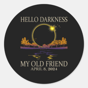 Pegatina Redonda Eclipse solar 2024 040824