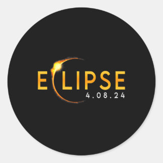 Pegatina Redonda Eclipse solar 2024 040824 Eclipse Mens