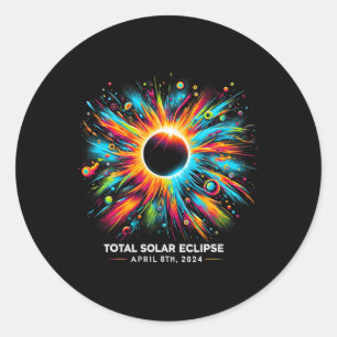 Pegatina Redonda Eclipse solar 2024 04.08.24 Eclipse Mens Womens Ki