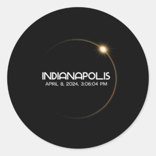 Pegatina Redonda Eclipse solar 2024 Ciudad
