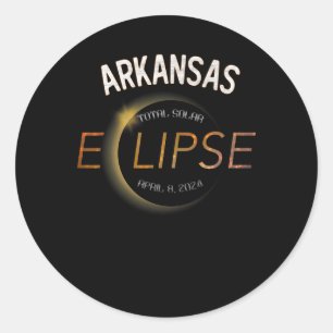 Pegatina Redonda Eclipse solar 2024 Eclipse total de sol Arkan