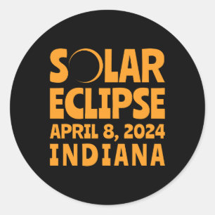 Pegatina Redonda Eclipse solar 2024 Indiana