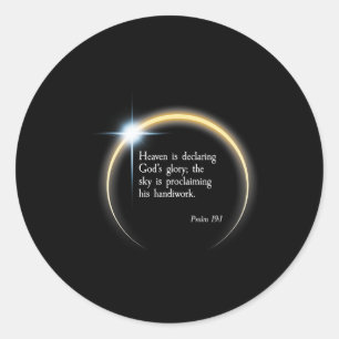 Pegatina Redonda Eclipse solar 2024 - Salmo 191