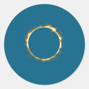 Pegatina Redonda Eclipse Solar 21 de agosto de 2017