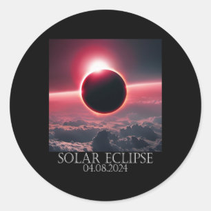 Pegatina Redonda Eclipse solar abril 2024 04.08.24