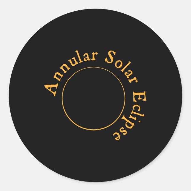 Pegatina Redonda Eclipse solar anual (Anverso)