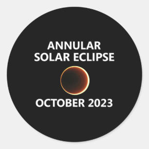 Pegatina Redonda Eclipse solar anual Oct 14 Nevada Colora