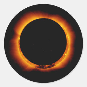 Pegatina Redonda Eclipse solar casi total