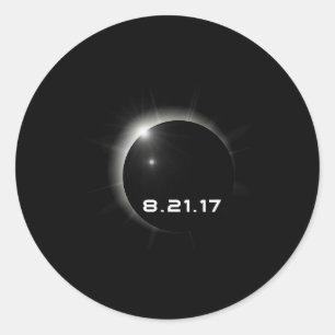 Pegatina Redonda Eclipse solar de 2017