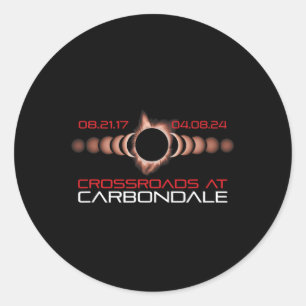 Pegatina Redonda Eclipse solar de Carbondale Illinois 2024