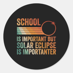 Pegatina Redonda Eclipse solar de la escuela de la camiseta 2024