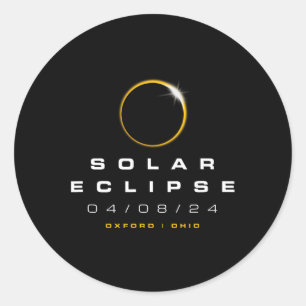 Pegatina Redonda Eclipse solar de Oxford Ohio