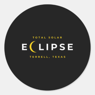 Pegatina Redonda Eclipse solar de Terrell Texas