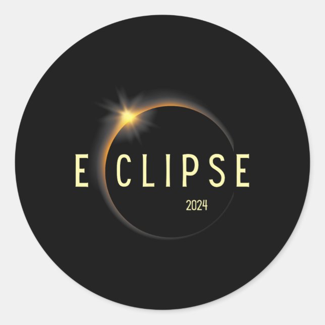 Pegatina Redonda Eclipse solar Eclipse Shirt Total Eclipse Solar 20 (Anverso)