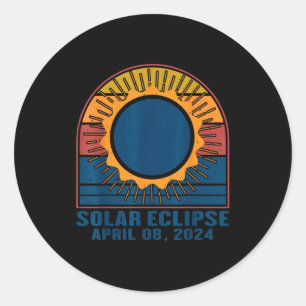 Pegatina Redonda Eclipse Solar Eclipse Total Eclipse Solar