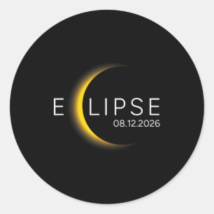 Pegatina Redonda Eclipse Solar Eclipse Total Solar