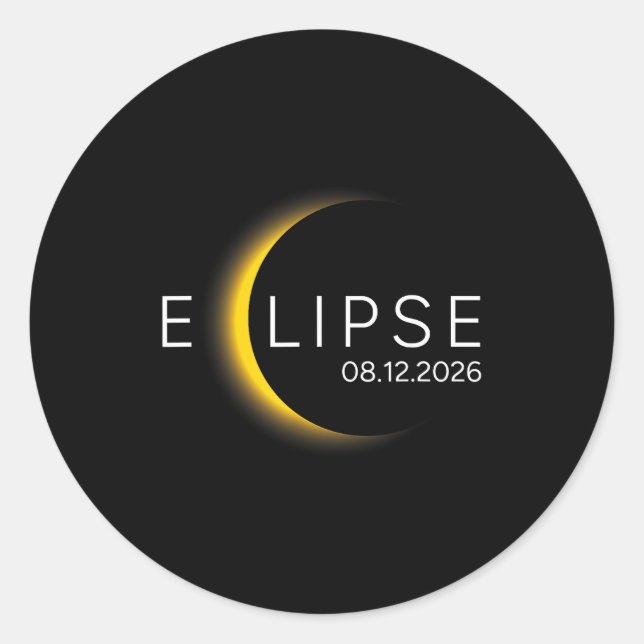 Pegatina Redonda Eclipse Solar Eclipse Total Solar (Anverso)